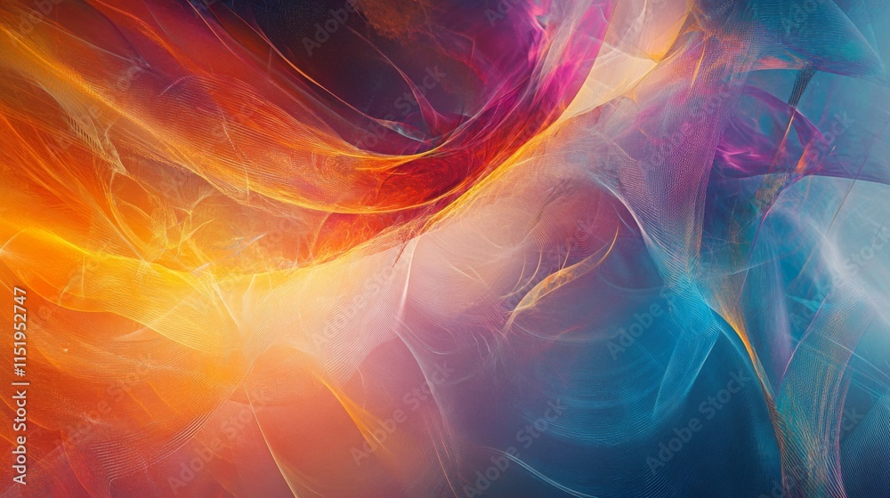 Fototapete a vibrant, abstract blend of colors flowing seamlessly, creating a dynamic and energetic visual expe