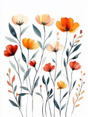 Obraz premium Elegant Watercolor Floral Bouquet with Colorful Flowers