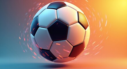 Obraz premium Dynamic Soccer Ball: A Thrilling Visual of Speed and Energy