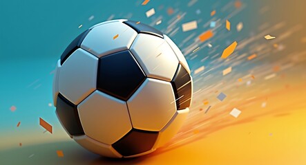Naklejka premium Soccer Ball in Motion: A Celebration of Victory