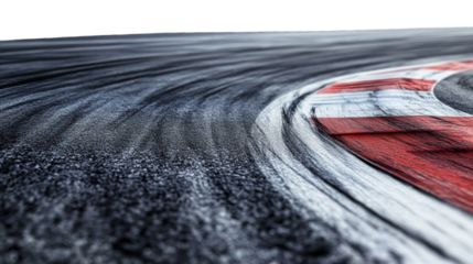 Realistic Curved Race Track with Skid Marks