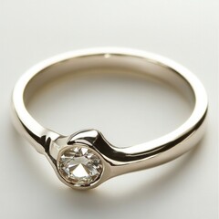 Elegant solitaire diamond ring with gold band