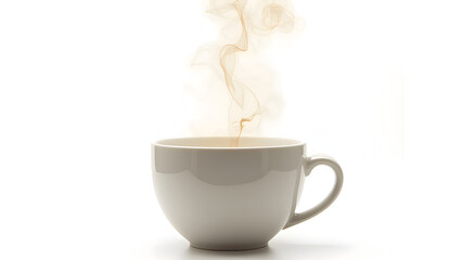 Steam coming out of a Cup of coffee or tea isolated on white background.