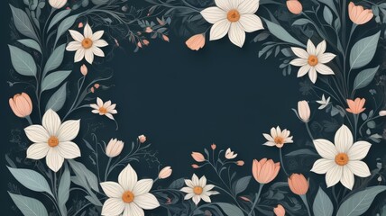 floral frame pattern background