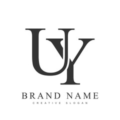 UY trendy logotype template. Initial letter u and y classic font style. Creative logo for company name or identity.