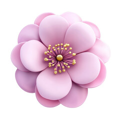 Fototapeta premium 3d icon Golden accented pink cherry blossom plum Chinese New Year blooming against transparent backdrop, symbolizing spring renewal in delicate