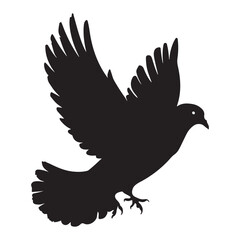 Flying Dove Silhouette Illustration for Creative Designs