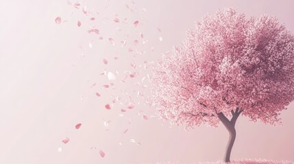 Obraz premium Delicate Pink Cherry Blossom Tree in Springtime