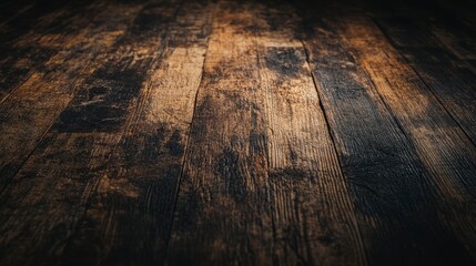 Oak Wood Surface. Close-up of a wooden surface with a light oak finish, illuminated by soft lighting.