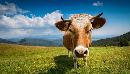 cow on grassy field