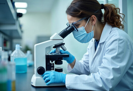 doctor lab  testing microscope