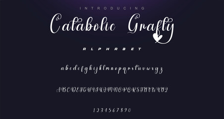 Hand drawn vector alphabet. Modern monoline signature script font. Elegant Signature Font. Best Alphabet Beautiful Calligraphy Signature Font lettering