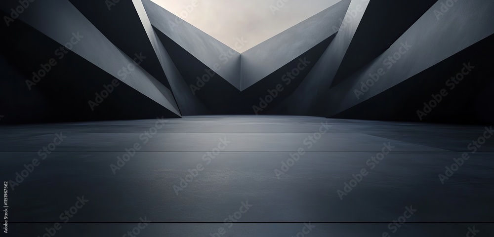 Poster 3d render of a black abstract background with a hexagon pattern