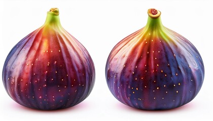 Obraz premium Generated imageDeep purple figs with intricate texture and fresh vibrancy stand out against a clean white background.