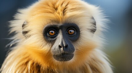 Fototapeta premium Golden Langur Portrait: A Close Encounter with Wildlife