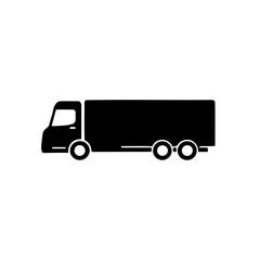 A big truck icon silhouette on white background