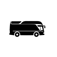 A big bus icon silhouette on white background