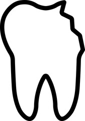 Chipped Tooth Line Icon