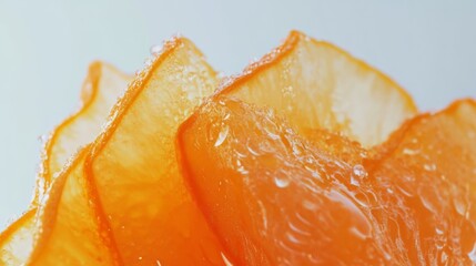 Close Up of Candied Orange Slices with Water Drops