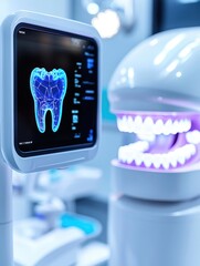 Dental X-ray Imaging Display in Modern Clinic Setup for Dentistry