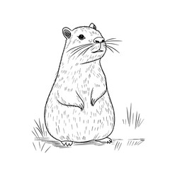 Illustration with a capybara for Valentine's Day