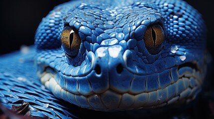 Stunning Close-Up of a Blue Viper Snake