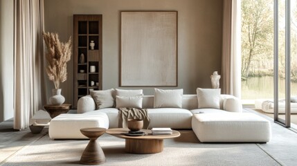 Modern Minimalist Living Room with Natural Elements