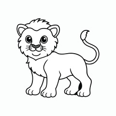 Fototapeta premium Cute Baby Lion cartoon 