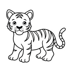 Fototapeta premium Cute tiger cartoon 