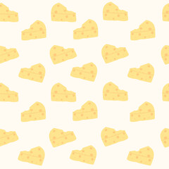 Seamless pattern triangle cheese hand drawn