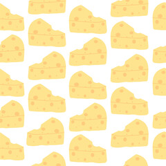 Seamless pattern cheese hand drawn