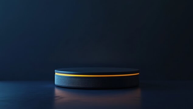 Dark Minimalist Product Display Platform with Neon Orange Accent