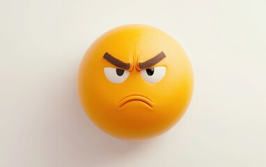 A confused emoji with furrowed brows and a tilted head, arms crossed, against a minimalist white background