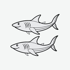 Fototapeta premium shark line art design 