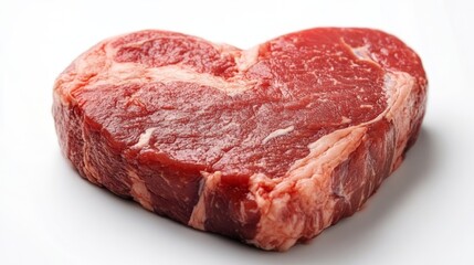 Obraz premium Heart Shaped Raw Steak - A Culinary Delight
