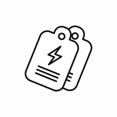 Price Tag with Lightning Bolt icon vector sign
