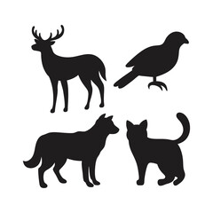 Animal Silhouette Set | Featuring Wildlife and Pets