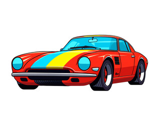 a cartoon of a red car