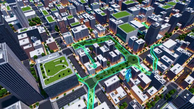 Exploring a futuristic city layout with advanced urban design and efficient transportation options