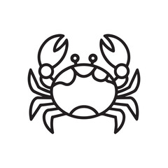 Crab outline illustration image. Hand drawn image artwork of shrimp. Simple cute original logo. Hand drawn vector illustration for posters, cards,