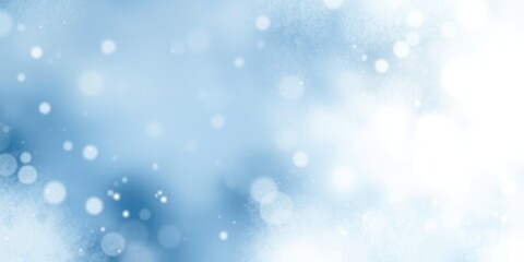 Delicate watercolor painting captures the enchanting essence of winter with gentle blue tones and soft, swirling white accents creating a tranquil atmosphere