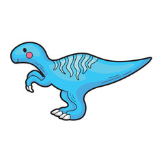 Cute cartoon dinosaur perfect for children's books, educational materials, and fun design projects related to dinosaurs and prehistoric themes