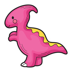 Cute cartoon dinosaur perfect for children's designs, illustrations, educational materials, and kid focused projects like books or games