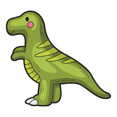 Cute cartoon dinosaur. Suitable for children's book illustrations, educational materials, and cute character designs in various projects