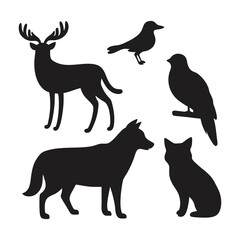 Animal Silhouette Set | Featuring Wildlife and Pets