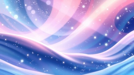 Obraz premium Delicate swirls of blue, pink, and white blend seamlessly, evoking a serene winter wonderland where snowflakes dance in the frosty air under dreamy skies