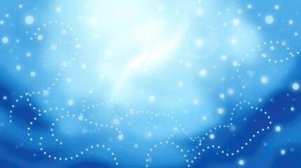 Obraz premium A tranquil winter backdrop filled with soft blue hues, gentle swirls, and sparkling dots, evoking the magic of a snowy, dreamy landscape