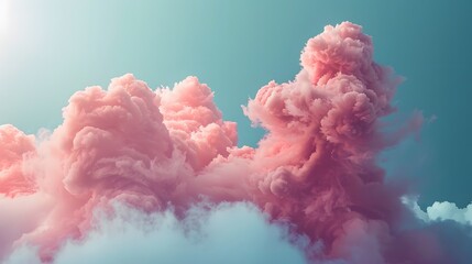 Fototapeta premium Soft Pink Atmospheric Clouds Against a Tranquil Blue Sky