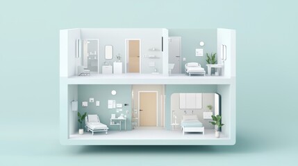 Exquisite home model, a detailed look into modern bathroom and cozy bedroom interior design