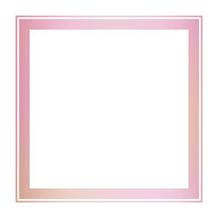 Modern isolated gradient style business border. Square content blank pink frame.